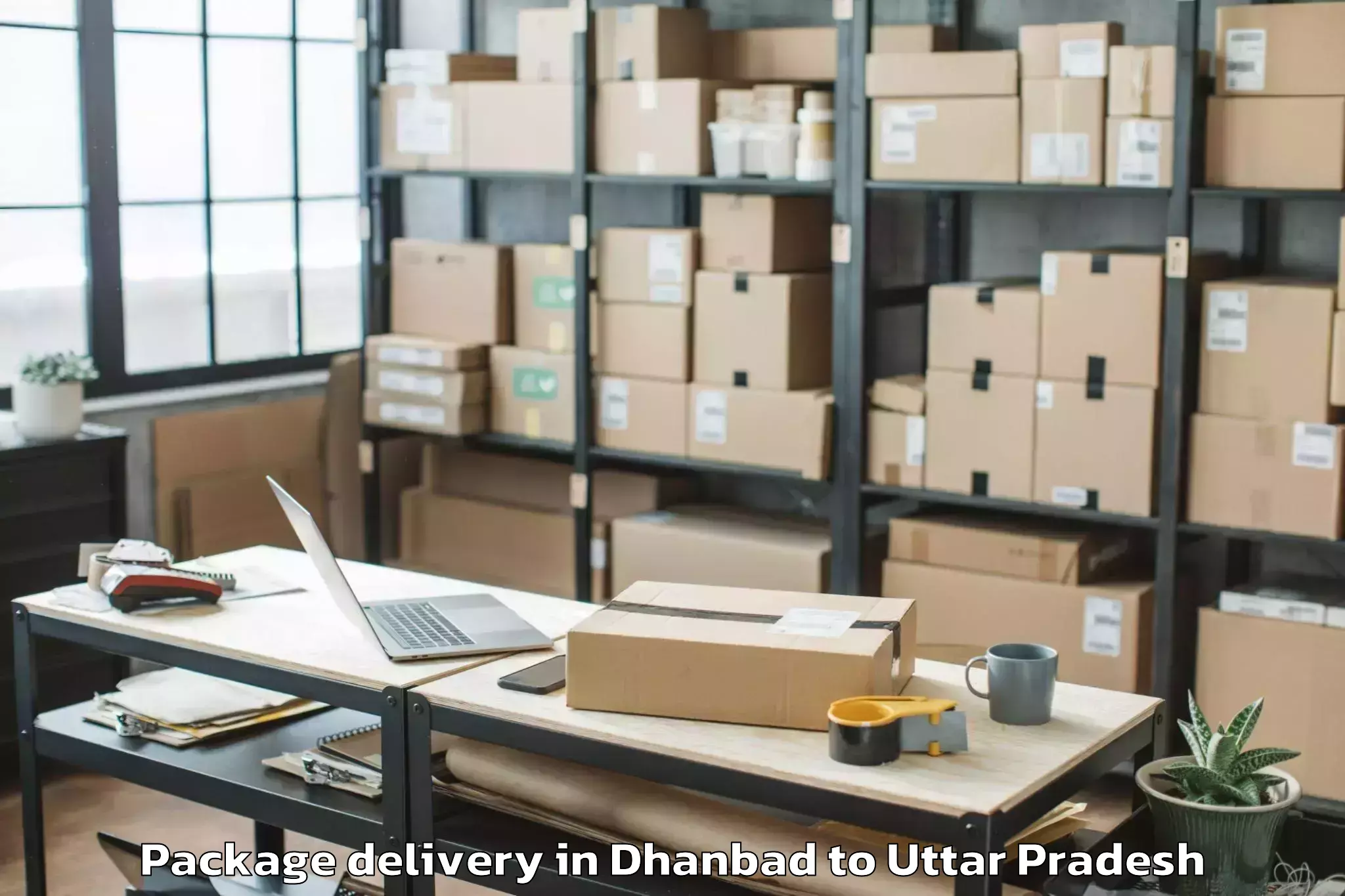 Trusted Dhanbad to Etawa Package Delivery